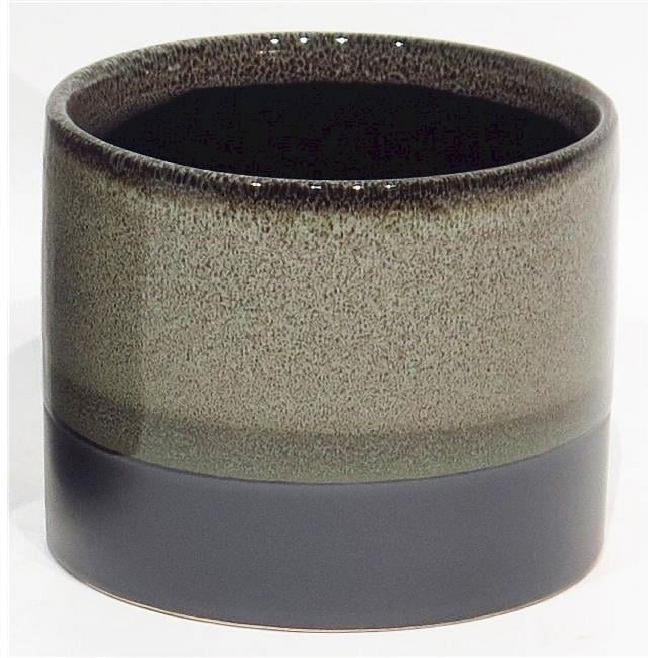Unbranded Grey And Black Reactive Glaze Ceramic Planter