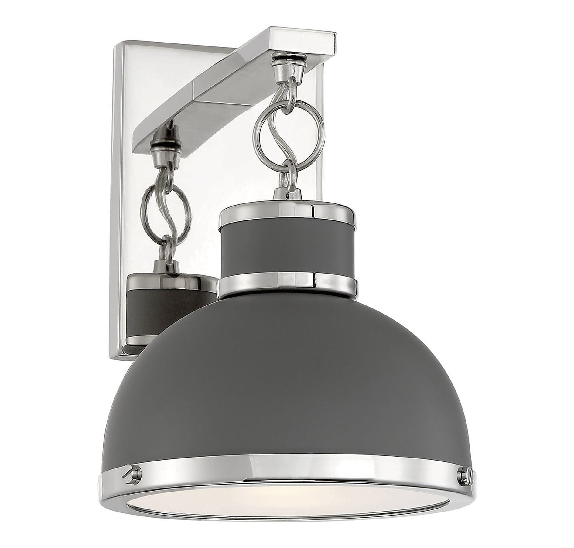Savoy House Corning 1 - Light Wall Light in  Gray/Polished Nickel