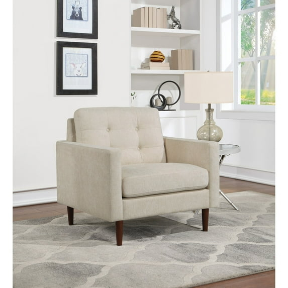 Grayburn Mid-Century Chair in Cream Fabric