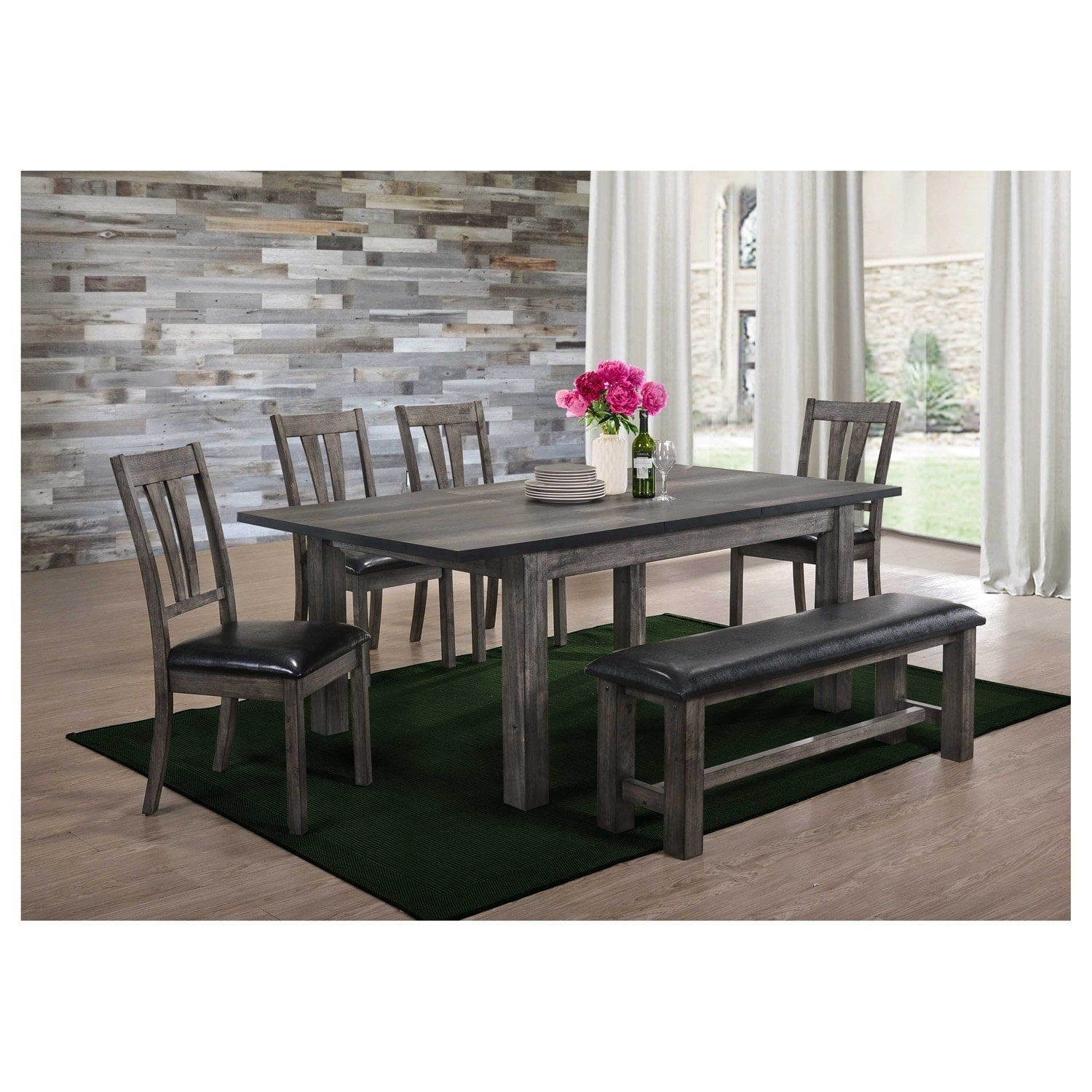 Grayson Dining  with Padded Seats 6PC Set in Gray