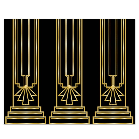 Beistle Great 20s Wall Backdrop, Decorative Wall Covering for Roaring Twenties Parties, Art Deco-Themed Photo Booths, Jazz Night Celebrations, Speakeasy Events, Vintage Decorations, 4' x 30'