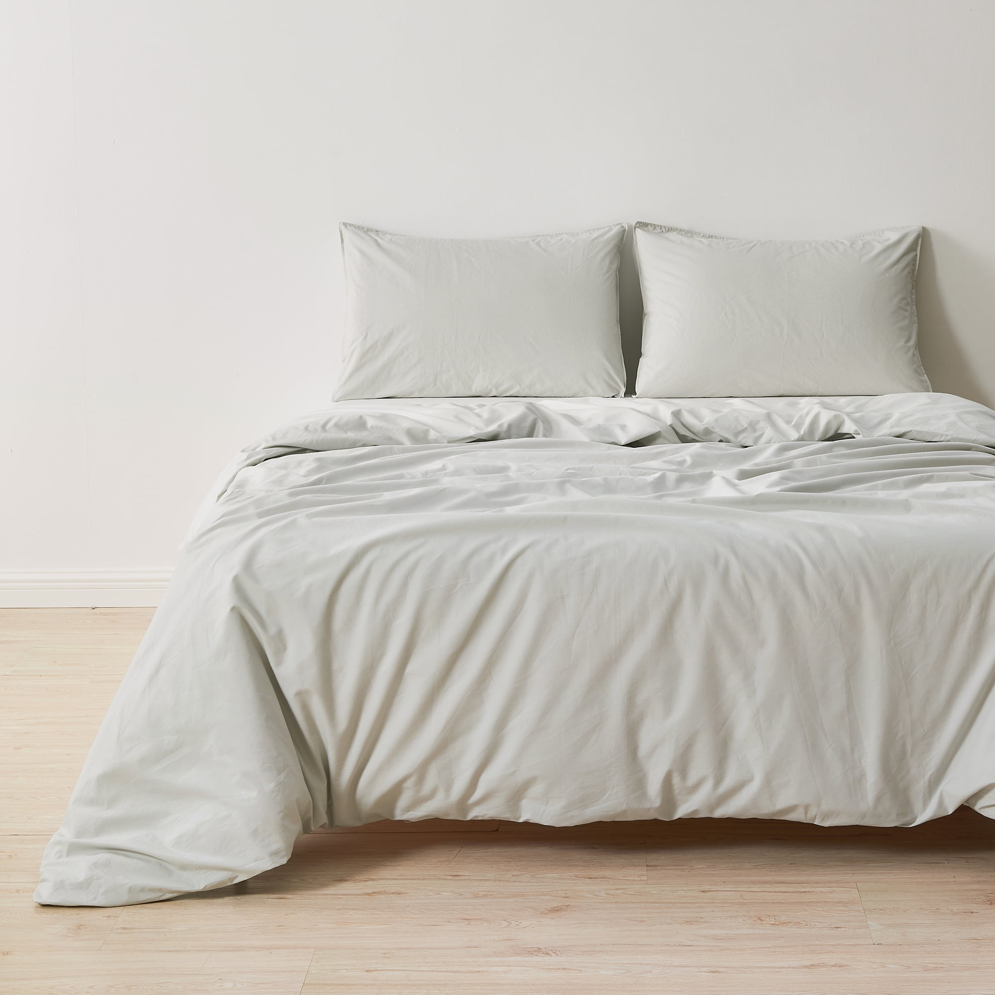 Great Bay Home Pima Cotton Percale Duvet Cover Set, Crisp & Cool, 2-Piece Set (Sand, Twin / Twin XL)