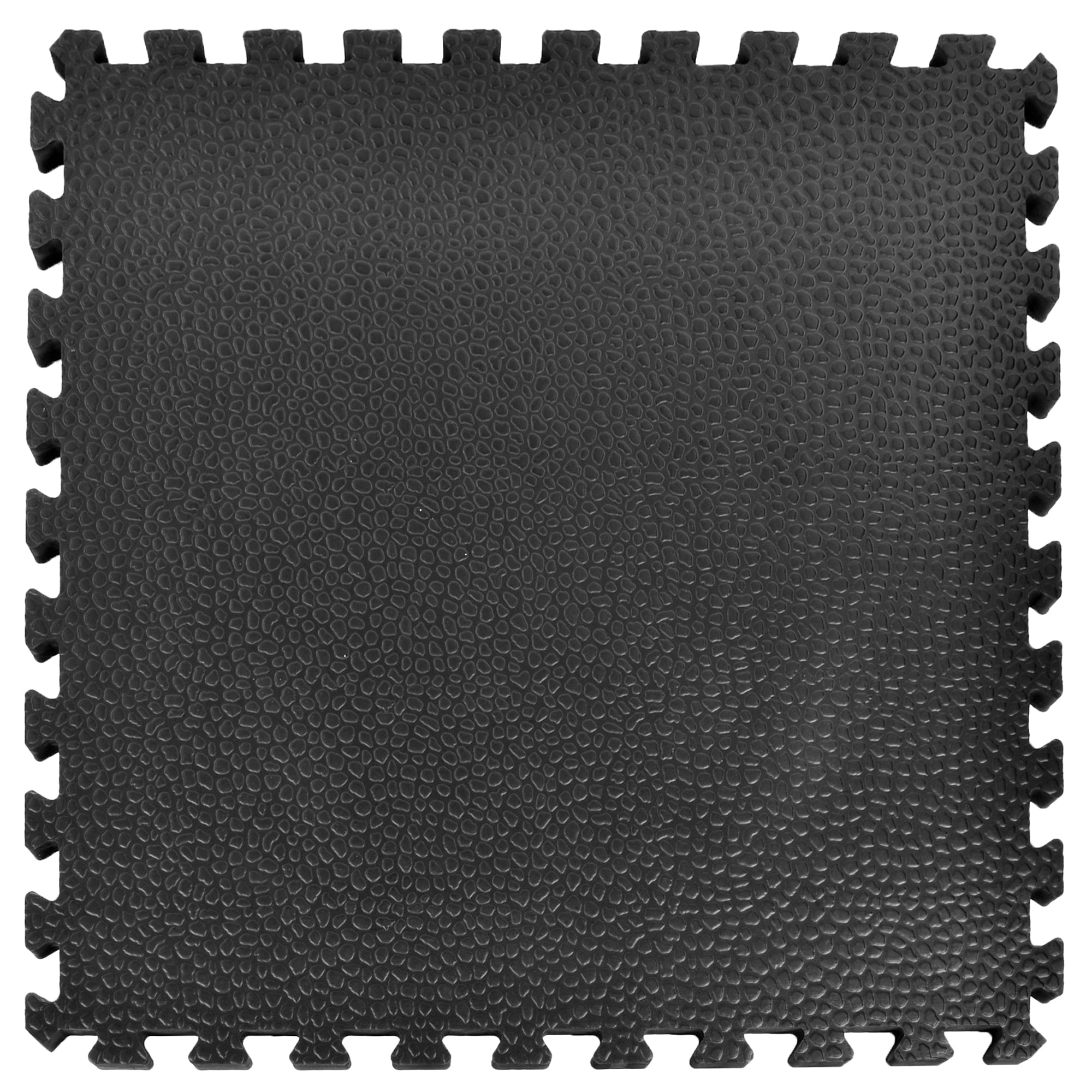 Greatmats Gym Floor Pebble Top Interlocking Foam Tiles Black 10 Pack 2 ft. x 2 ft. x 3/4 in.