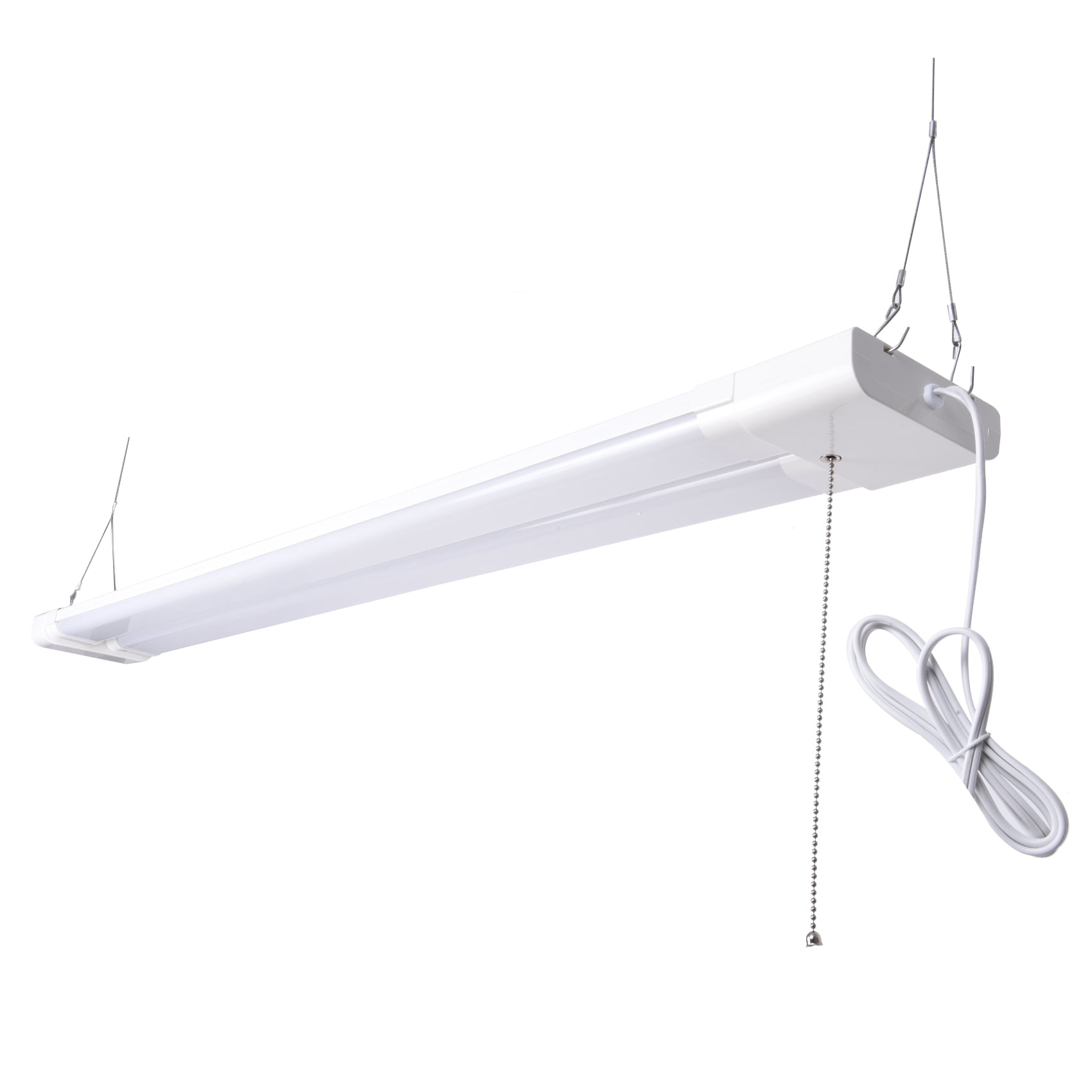 Green Watt 4-FT 100W LED Shop Light, Adjustable Light Panels, White Metal Construction