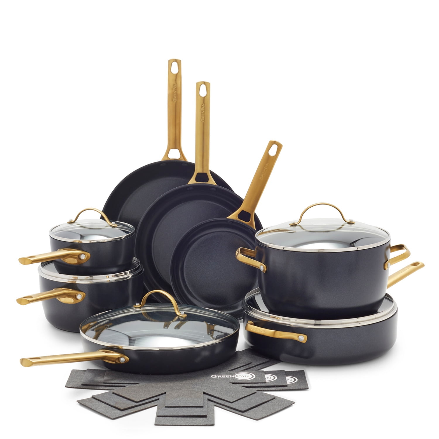 GreenPan GreenPan Reserve Black Healthy Ceramic Nonstick 16-piece Cookware Set