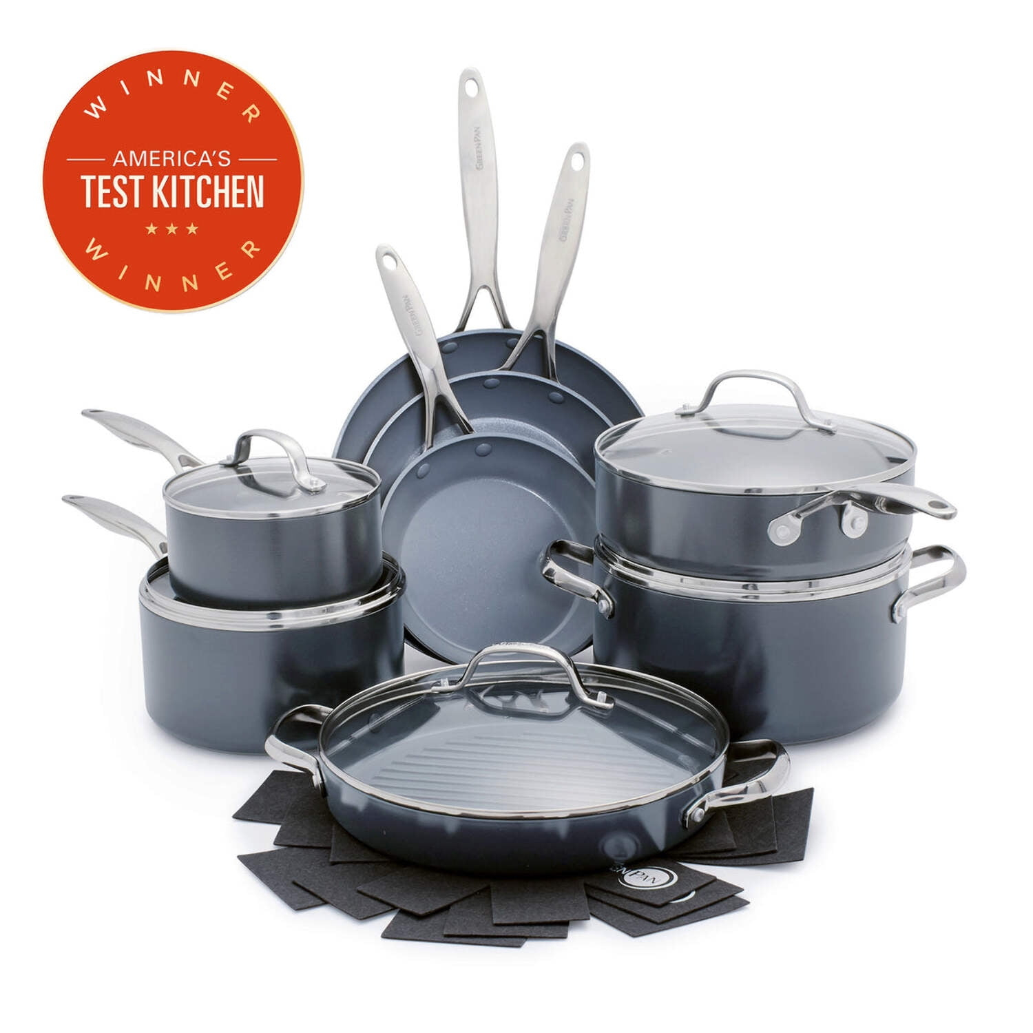 GreenPan Valencia Pro Healthy Ceramic Nonstick 13-Piece Cookware Set