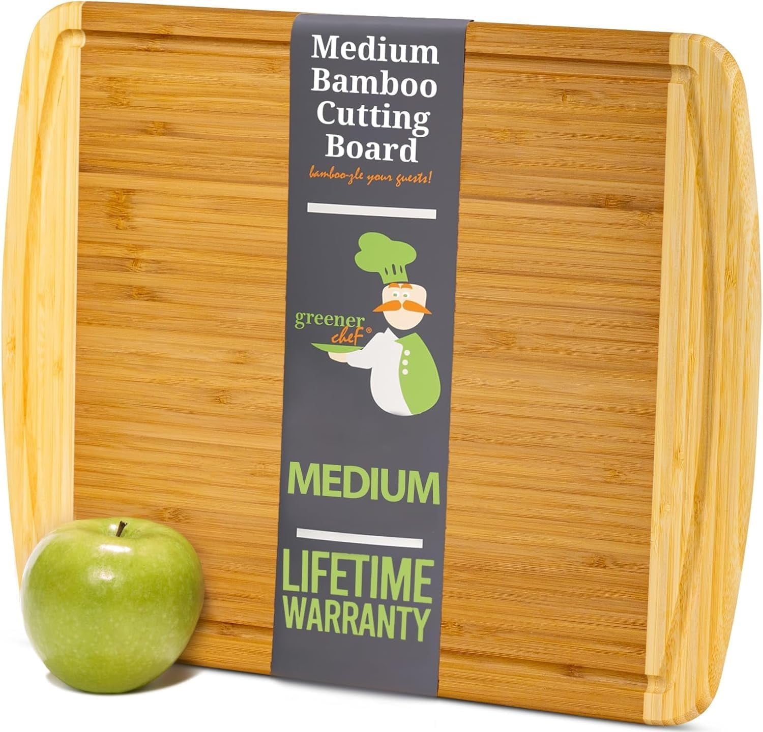 Greener Chef Medium Bamboo Cutting Board -14.5x11.5" Wood Cutting Board