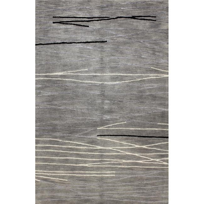 Greenwich Collection Abstract Contemporary Wool & Viscose Hand Tufted Area Rug, Grey - 7 ft. 9 in. x 9 ft. 9 in.