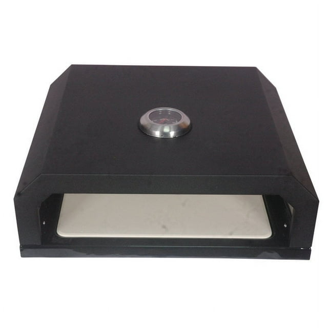 GrillFest Grill Top Outdoor Pizza Oven - Baking Stone, Stainless Steel Sides