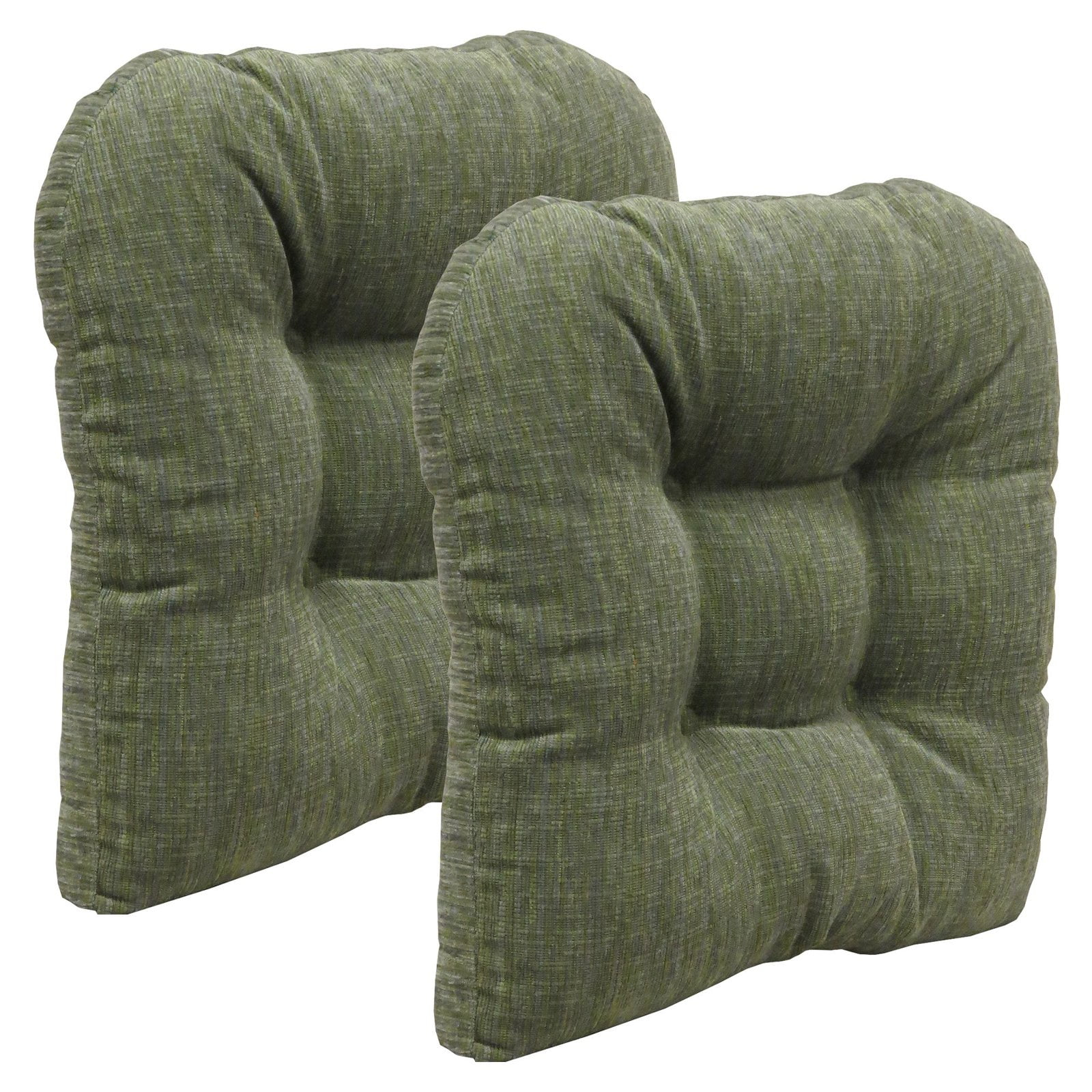 Gripper Non-Slip 17" x 17" Polar Chenille Tufted Universal Chair Cushions, Set of 2