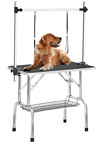 Grooming Table for Dogs at Home, Professional Dog Grooming Table Adjustable, Folding Pet Grooming Table Portable, Black, 36"