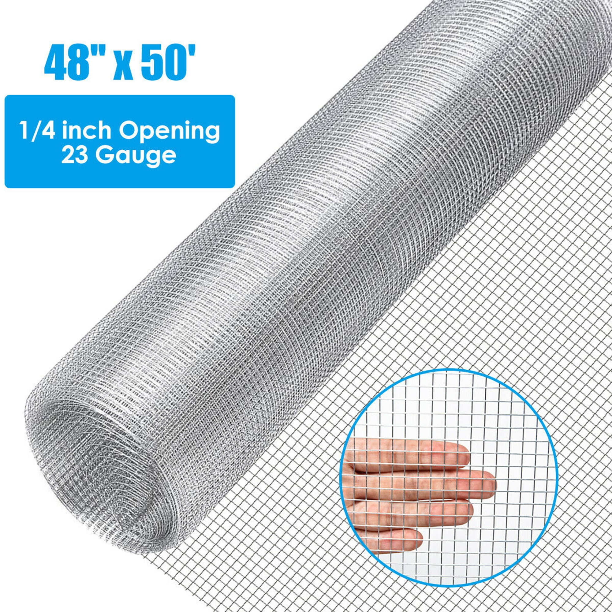 Gymax 46''x 50' 1/4 inch Hardware Cloth Galvanized Chicken Wire Welded Fence Mesh Roll