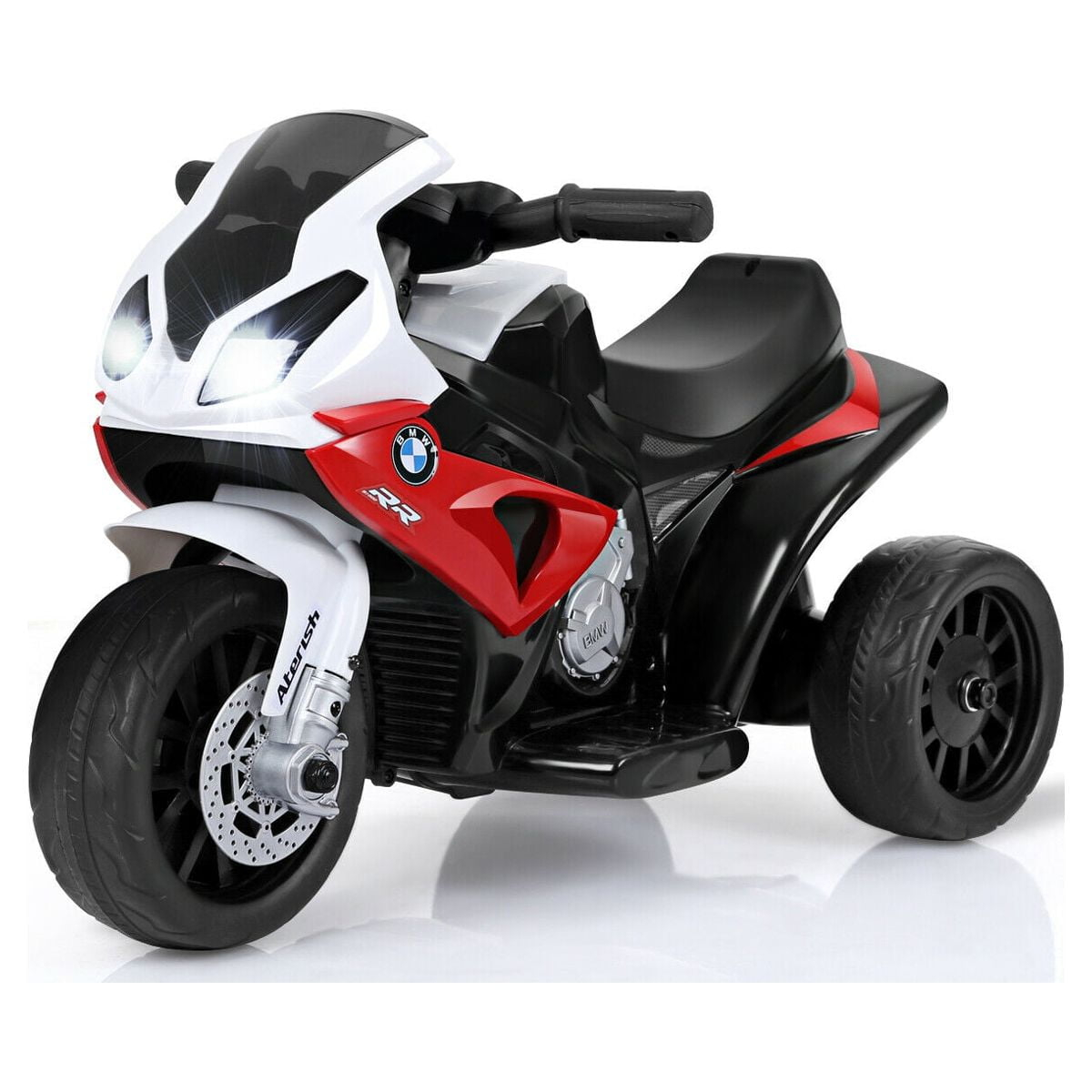 Gymax Kids Ride On Motorcycle BMW Licensed 6V Electric 3 Wheels Bicycle w/ Music&Light Red