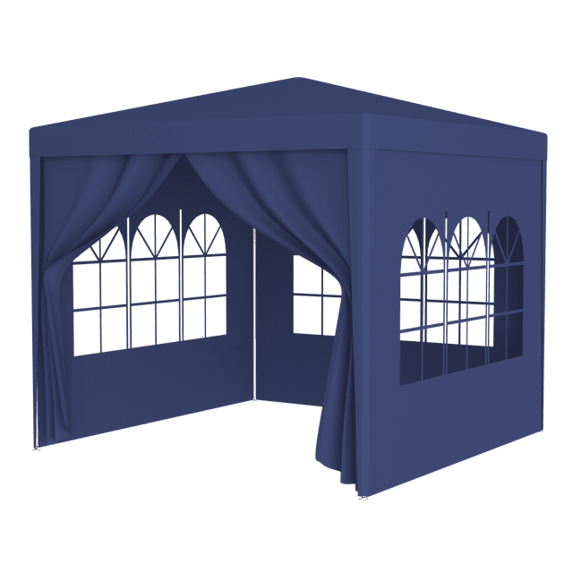 Gzxs 10X10Ft Canopy Tent Outdoor Activity Canopy Shelter Gazebo with 4 Removeable Sidewalls, Party Wedding BBQ Events Tent (Blue)