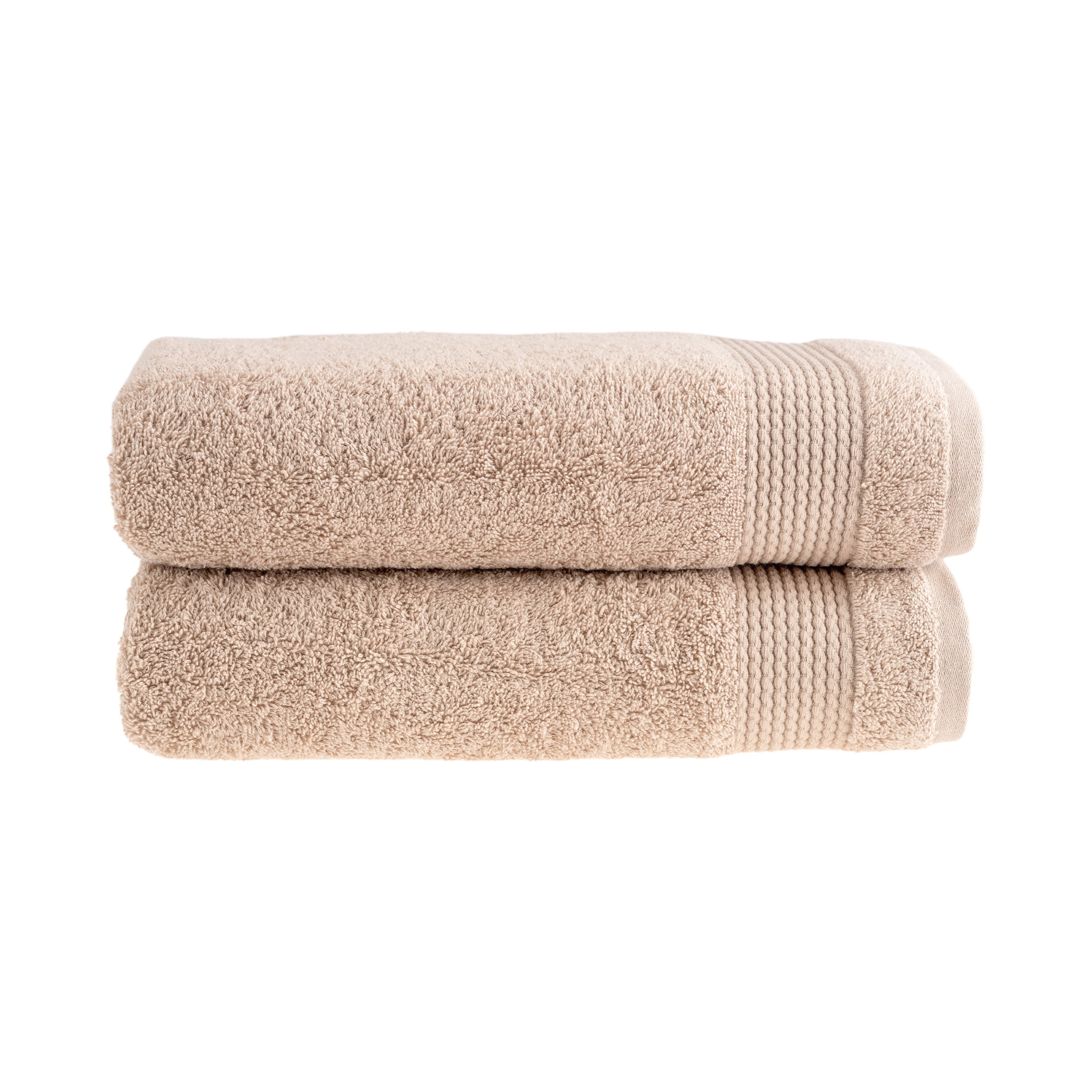 HALLEY Turkish Bath Towels Set - 2 Pack Bathroom Set, Ultra Soft, Machine Washable, Highly Absorbent, 100% Cotton - Luxury Spa Quality - Brown