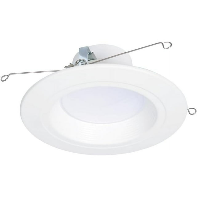 HALO RL Series 5/6 inch Recessed LED Retrofit Light, Selectable CCT 2700K-5000K Integrated LED, Dim to Warm, White Retrofit Baffle Trim, 600 Lumens