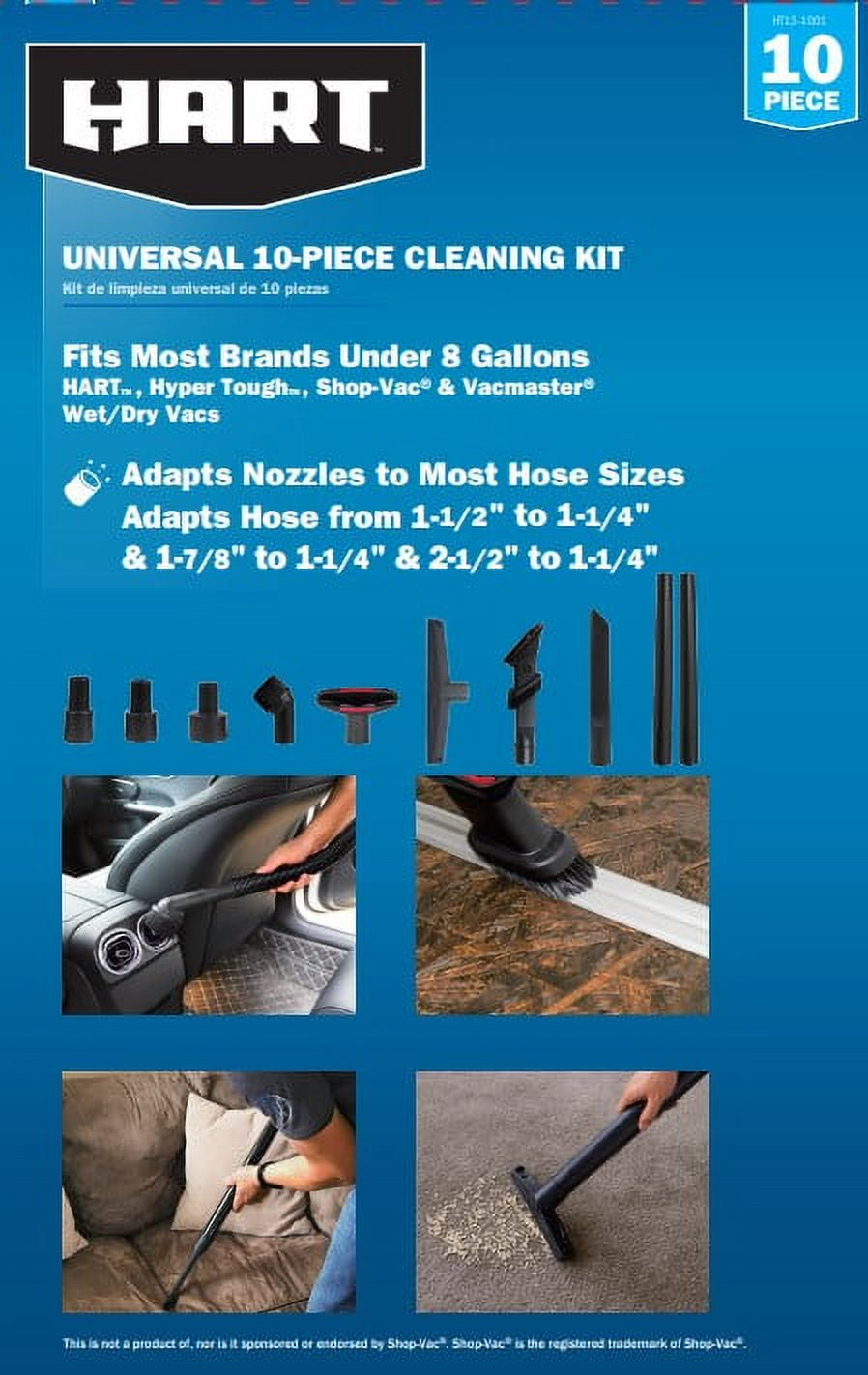 HART Universal 10-Piece Cleaning Kit, Fits Most Brands Under 8 Gallons