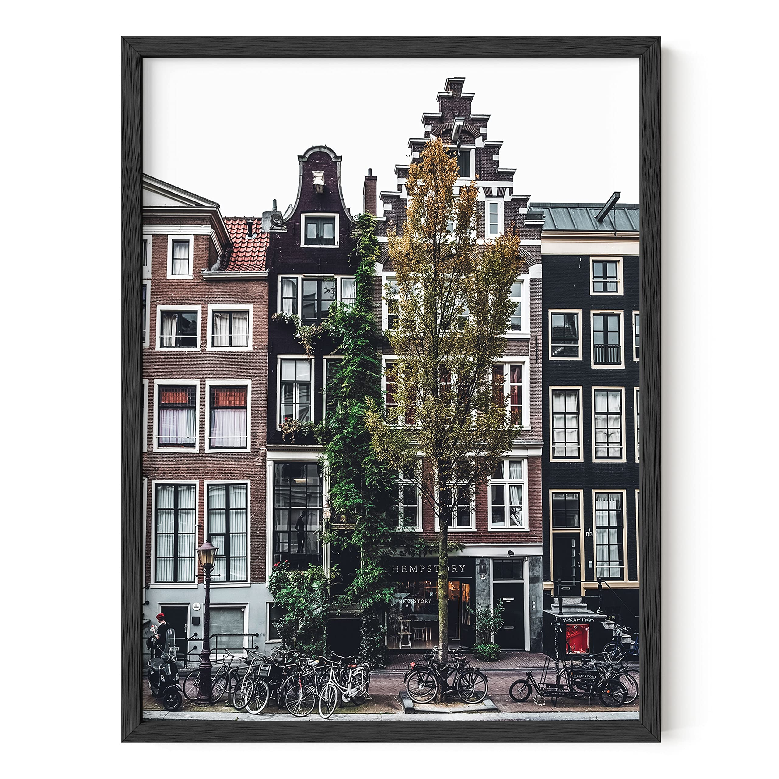 HAUS AND HUES Amsterdam Print Vintage City Posters Amsterdam Printing Retro Vintage Travel Posters Travel Art Netherlands Poster Art Amsterdam Dutch Home UNFRAMED 12” x 16” (Amsterdam Street)