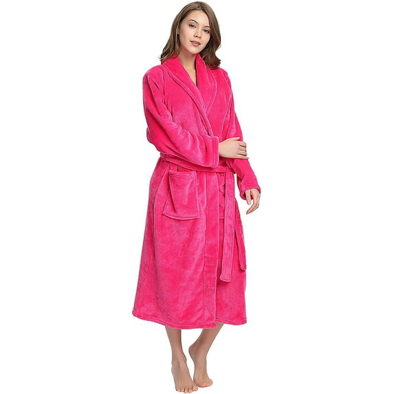 Women's Super Soft and Cozy Lounge Robe  Red Small/Medium - White Mark