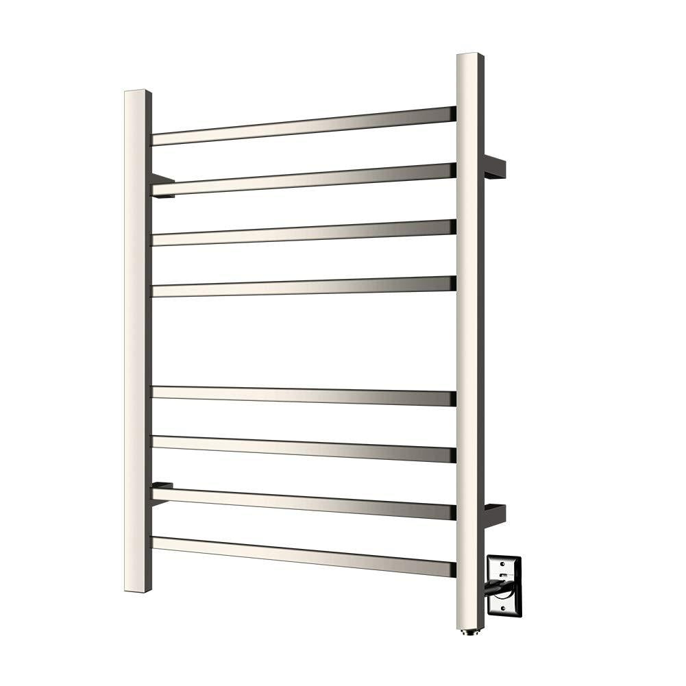 HEATGENE Towel Warmer, Heated Towel Warmer Rack, Wall-Mounted Hardwired/Plug-in Electric Towel Warmers for Bathroom, Hot Towel Rails - Brushed