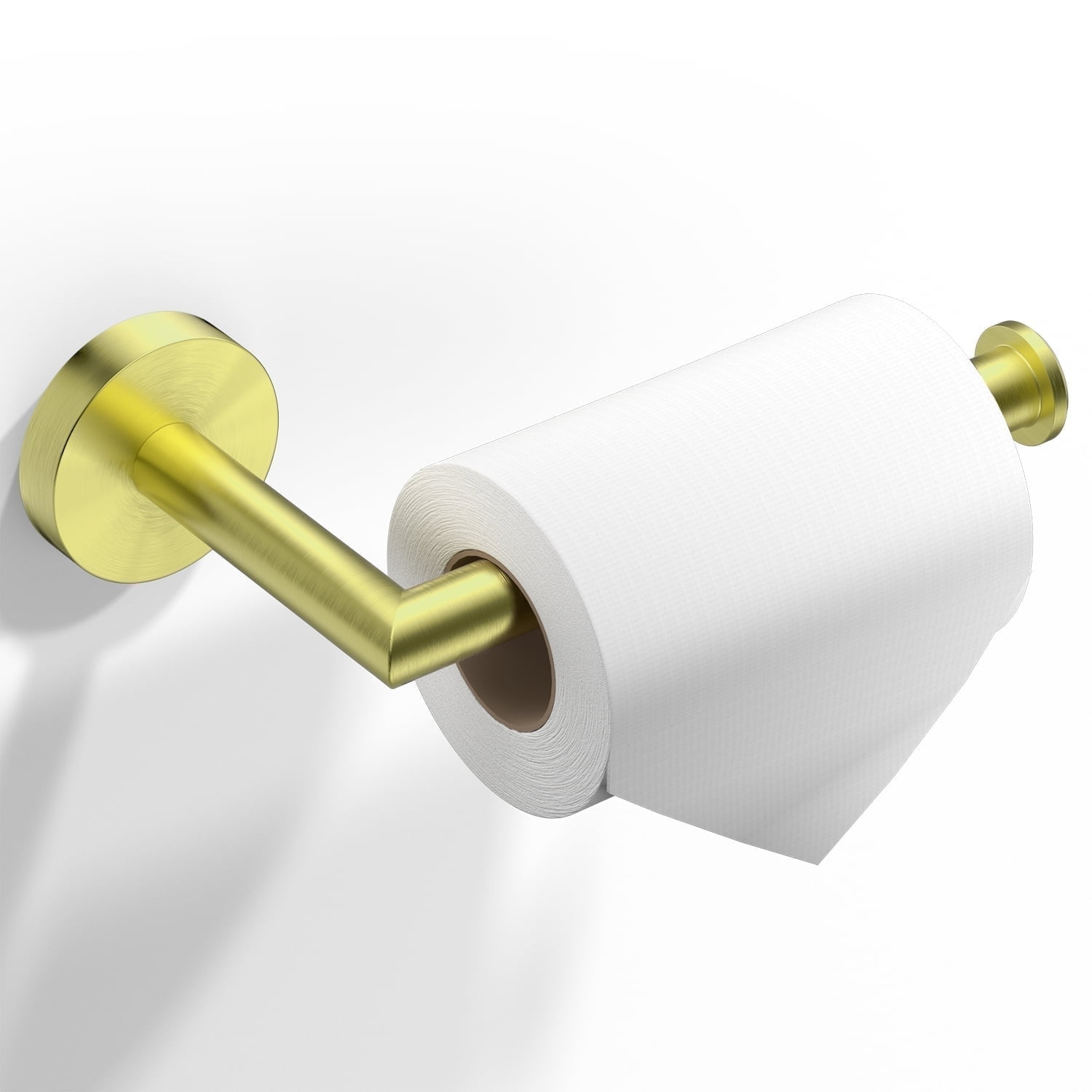 HITSLAM Toilet Paper Holder Wall Mount,Brushed Gold Toilet Paper Roll Holder for Bathroom