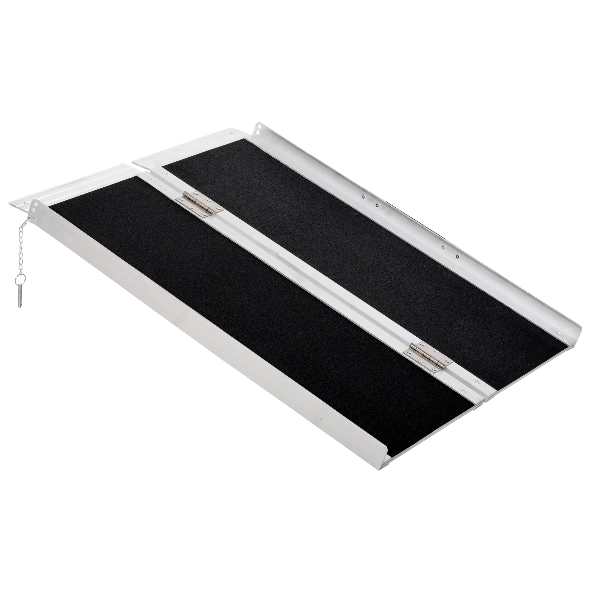 HOMCOM Folding Aluminum Wheelchair Ramp with Non-Slip Surface 600lbs Capacity