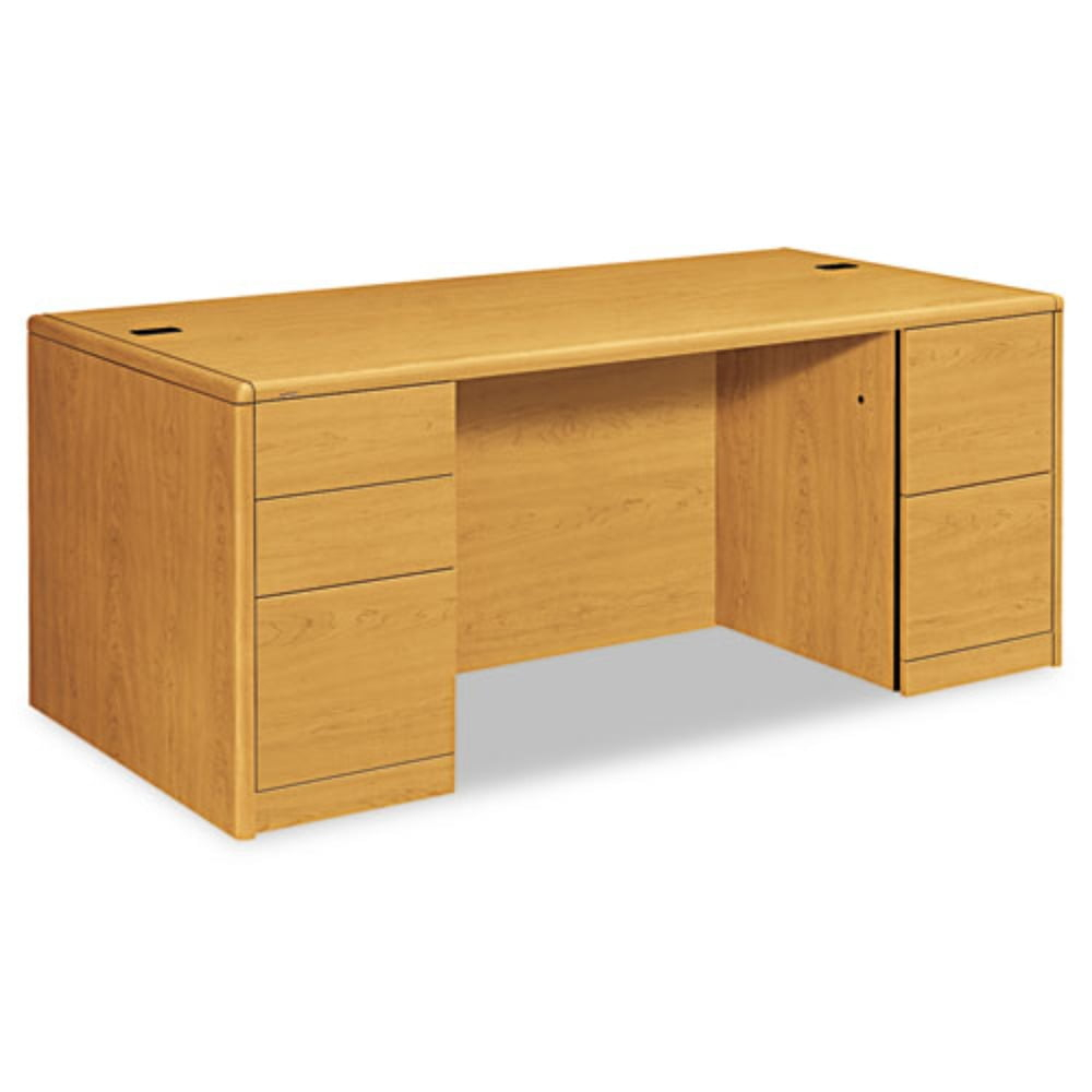 HON 10700 Double Pedestal Desk w/Full-Height Pedestals, 72w x 36d x 29-1/2h, Harvest