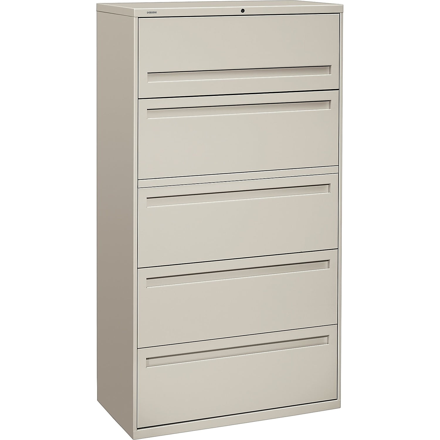 HON 5 Drawers Lateral Lockable Filing Cabinet, Gray
