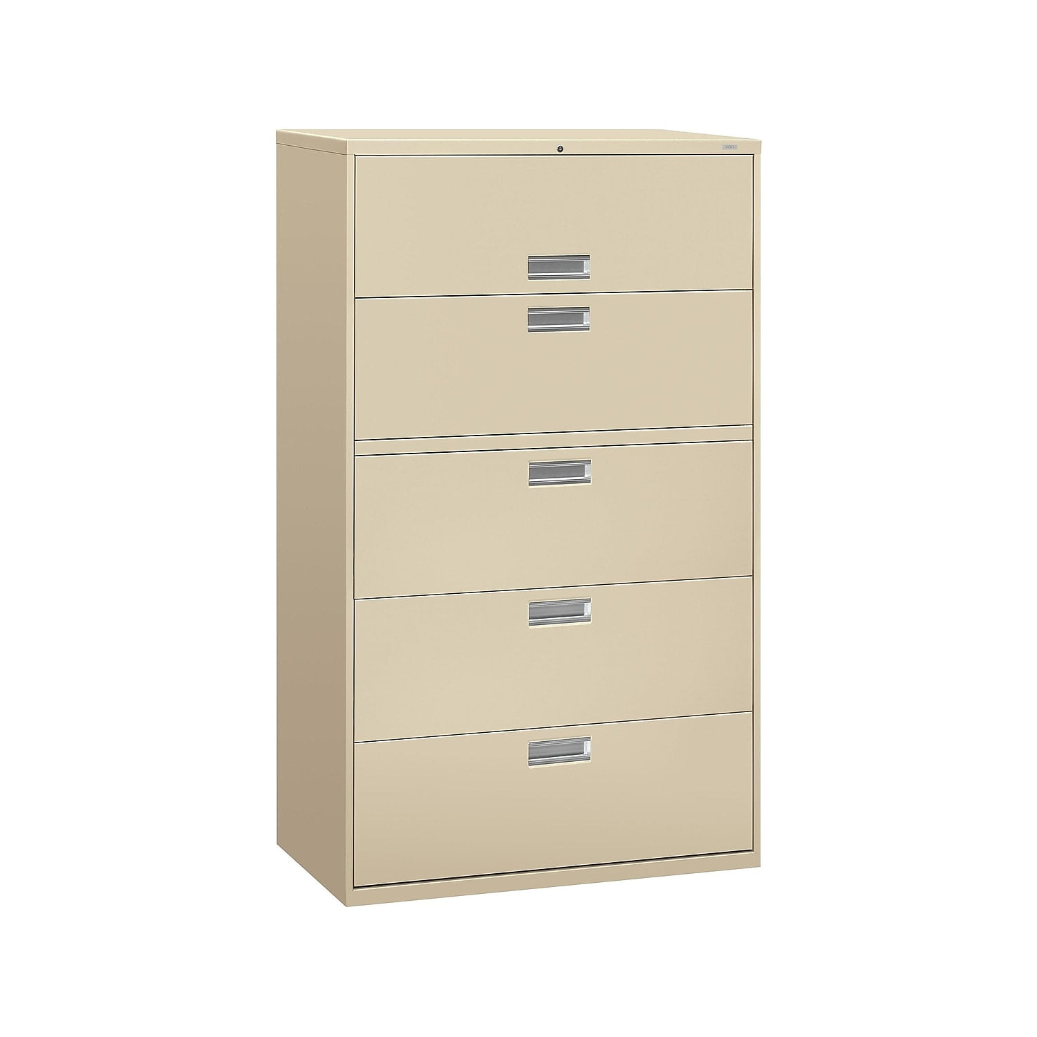 HON 695LL 600 Series Five-Drawer Lateral File, 42w x19-1/4d, Putty