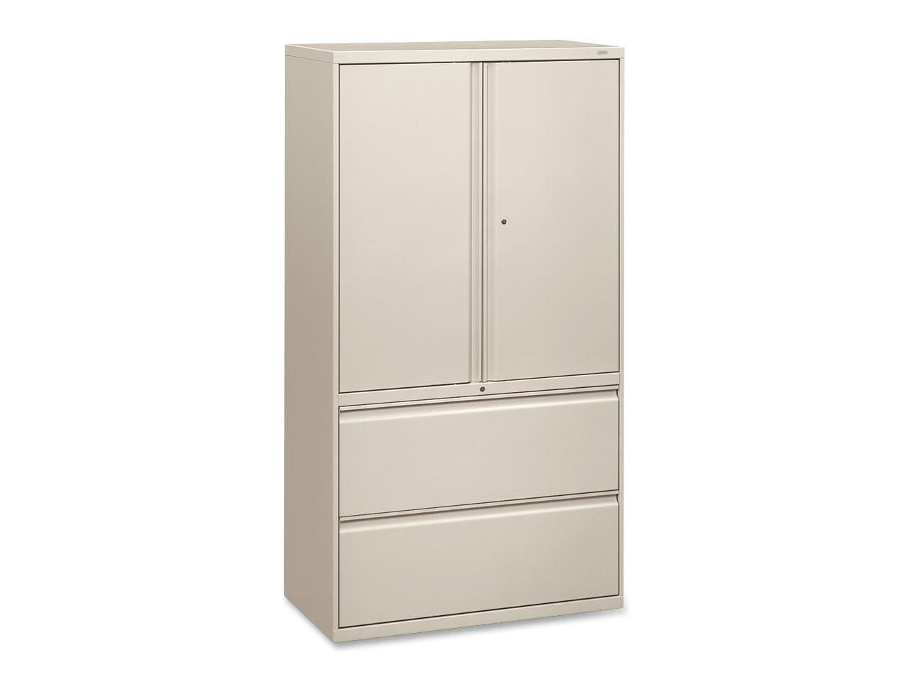 HON Brigade 800 Series Lateral File - 36" x 18" x 64.3" - 2 x Shelf(ves) - 2 x Drawer(s) for File - 2 x Side Open Door(s