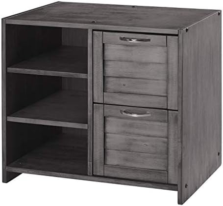Donco Kids Louver Bed-Color:Antique Grey,Style:2 Drawer Chest w/Shelves