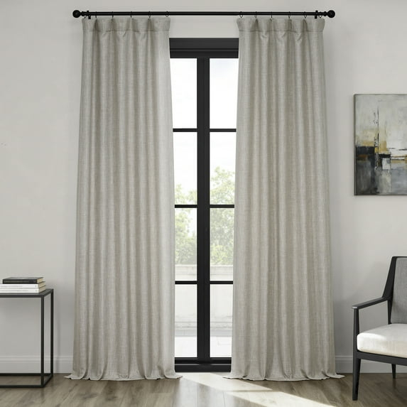 HPD Half Price Drapes Oatmeal Faux Linen Room Darkening Curtains for Bedroom & Living Room Curtains (1 Panel), Door & Window Curtains 108 inches long, Rod Pocket curtains & drapes, 50W X 108L