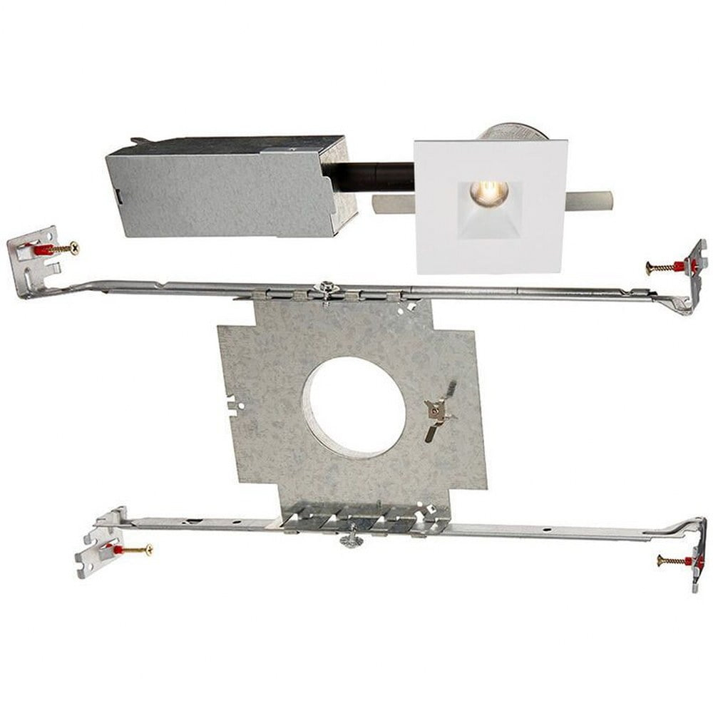 HR-LED251E-27-WT-WAC Lighting-LEDme-4W 1 LED Recessed Light with Open Raffle Sqaure Trim and Integral Driver and Housing-24.5 Inches Wide by 5.63