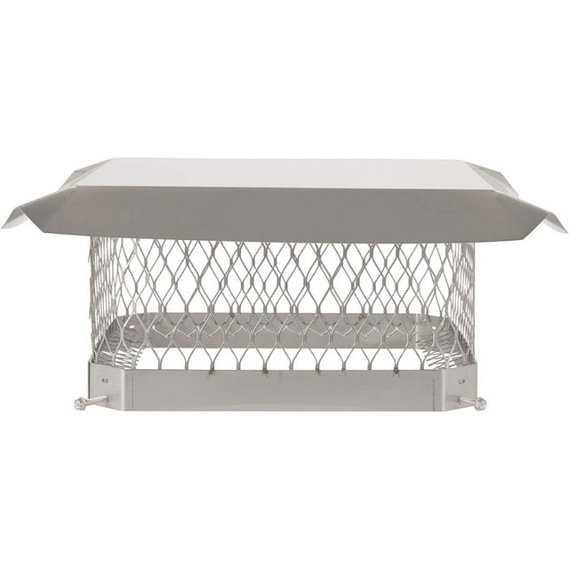 HY-C SCSS1313 Shelter Bolt On Single Flue Chimney Cover, Mesh Size 3/4", Fits Outside Existing Clay Flue Tile Dimensions 13" x 13", Stainless Steel