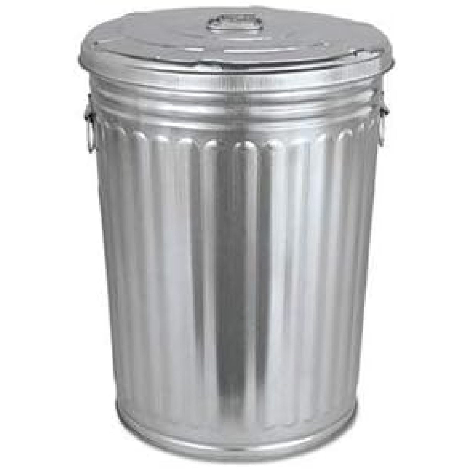 Pre-Galvanized Trash Can with Lid, Round, Steel, 20gal, Gray, Sold as 1 Each