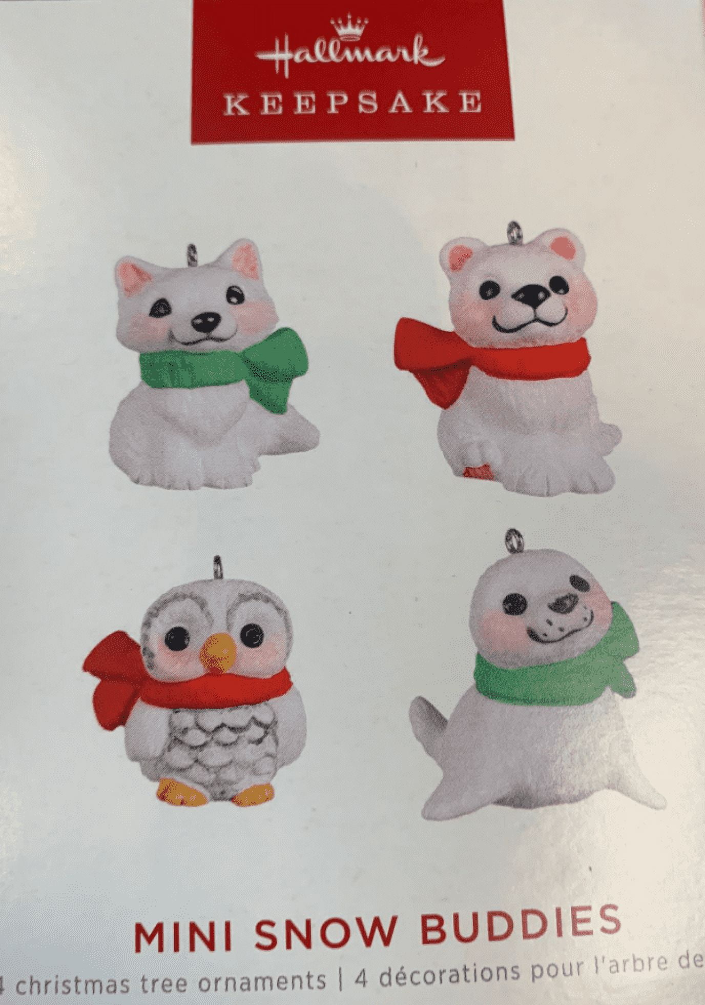 Hallmark Keepsake Miniature Christmas Ornament 2022, Snow Buddies, Mini Set of 4