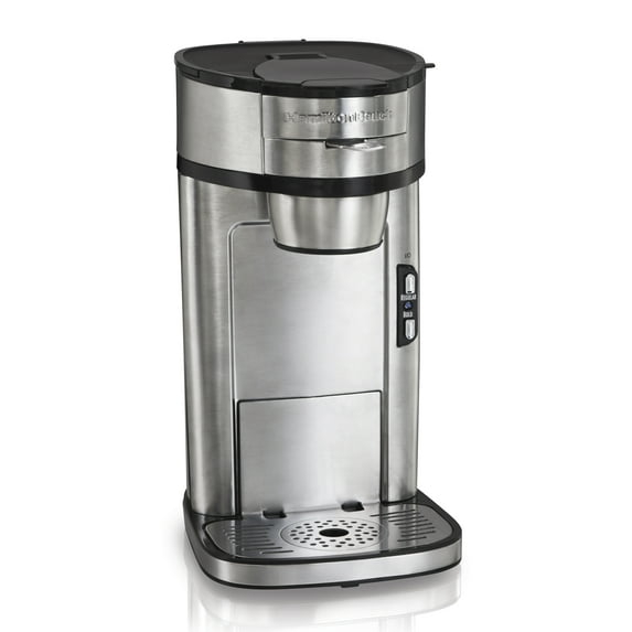 Hamilton Beach The Scoop Single Serve Coffee Maker & Fast Grounds Brewer, Brews in Minutes, 8-14oz. Cups, Stainless Steel