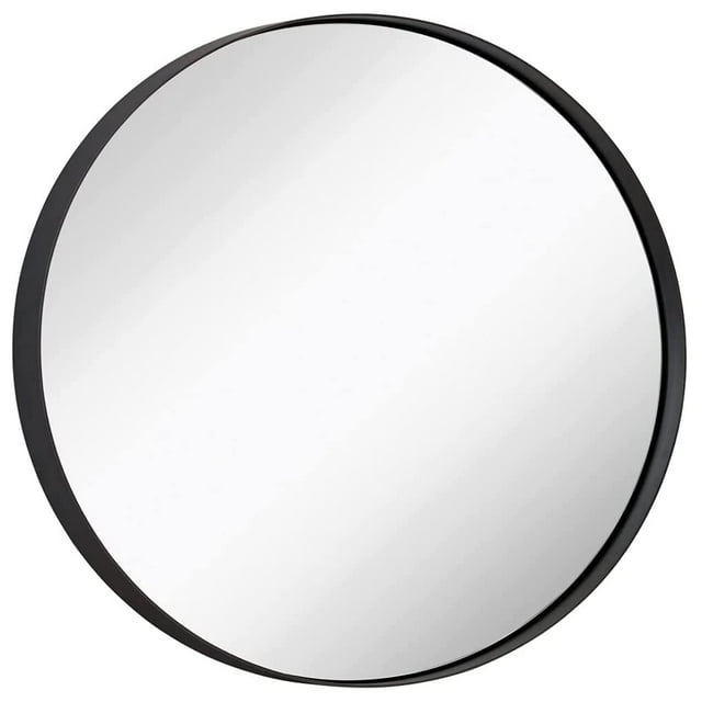 Hamilton Hills 24" Bronze Circle Deep Set Metal Round Frame Mirror Contemporary
