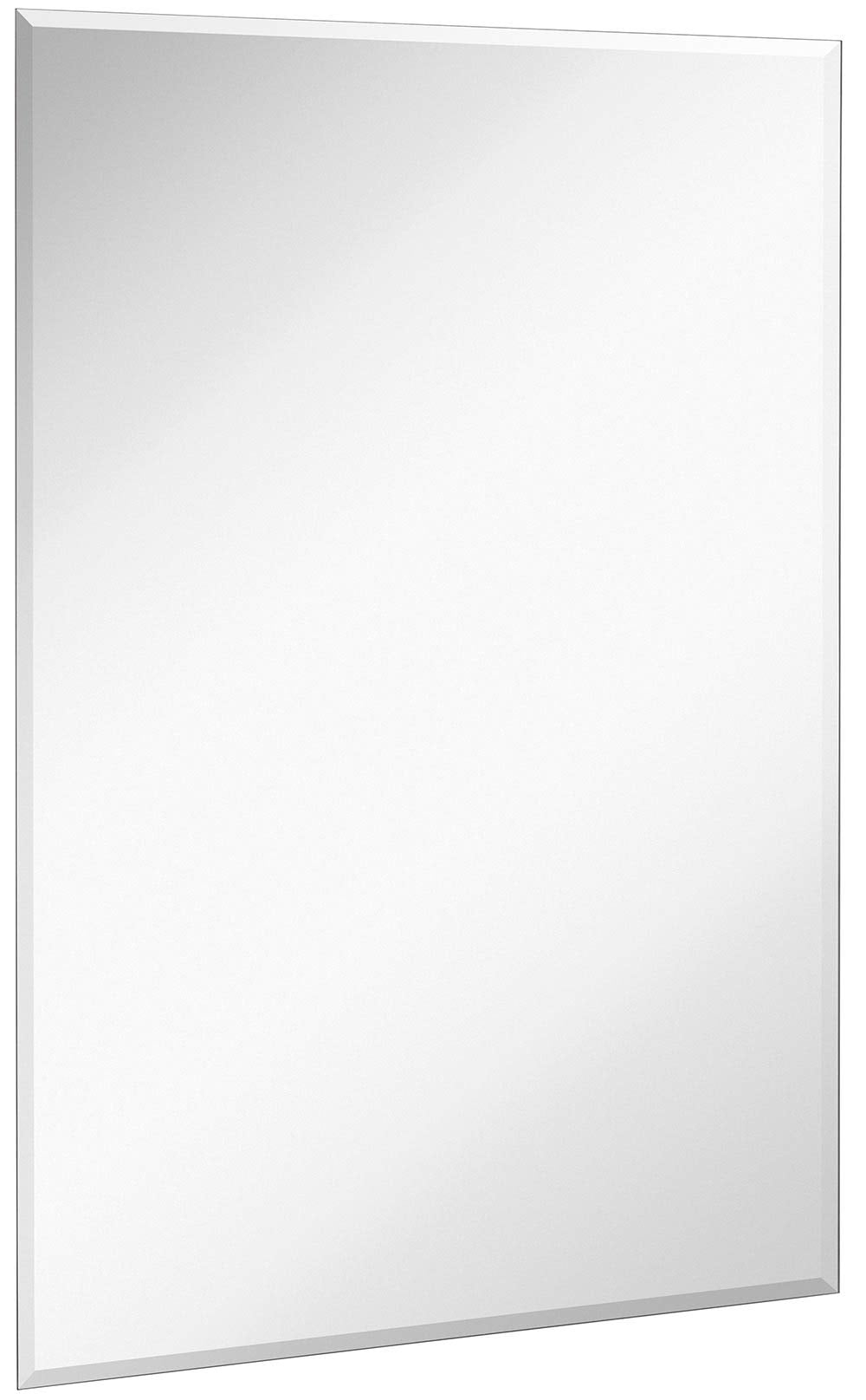 Hamilton Hills New Frameless Lightweight Beveled Mirror 30" x 40 Wall Mirror for Bathroom Vanity with Bevel