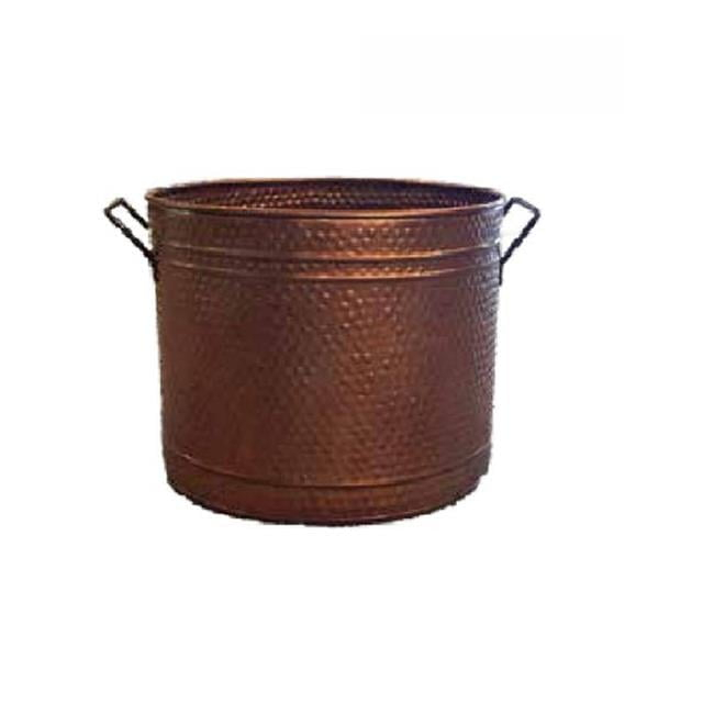 Hammered Steel Log Bucket, Copper