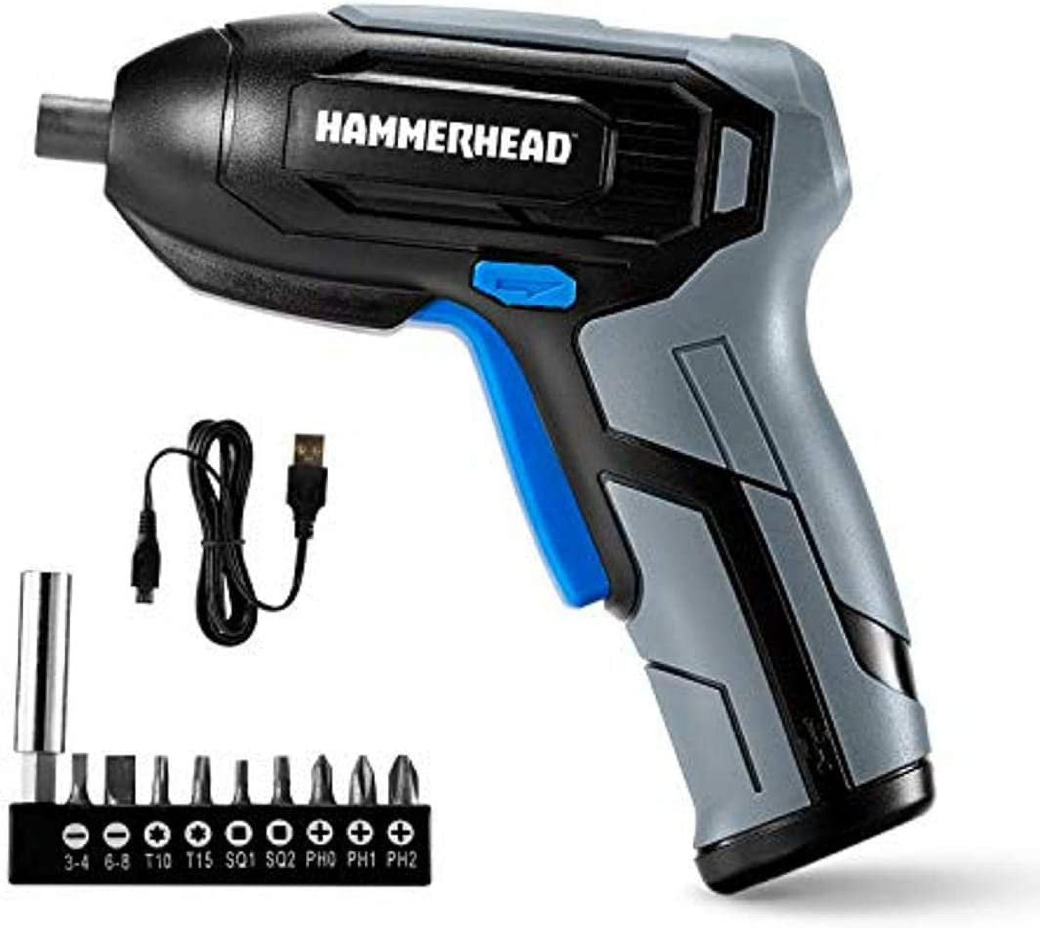 Hammerhead Rechargeable 4V Cordless Screwdriver with 9pcs Bit HCSD