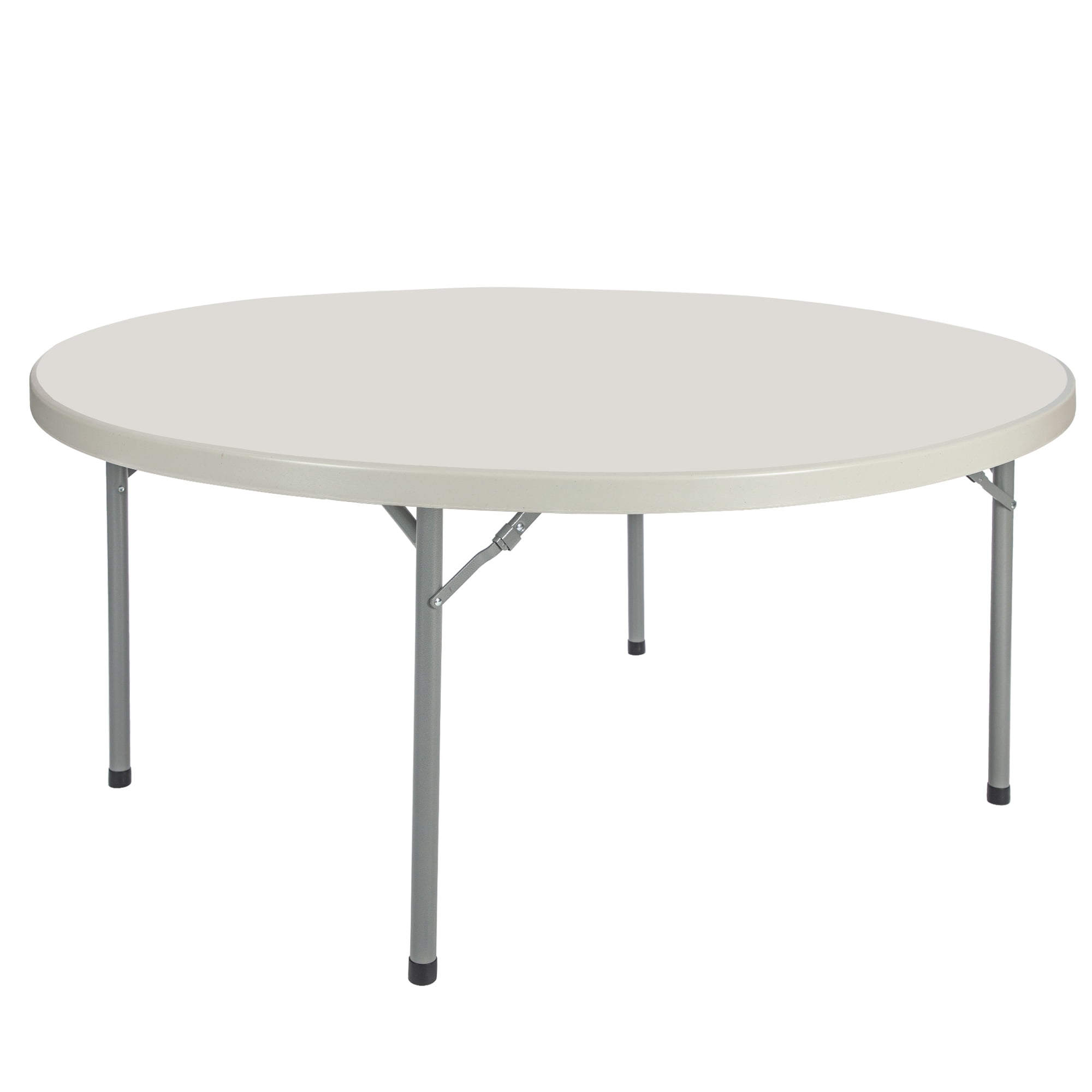 Hampden Furnishings Baldwin Collection 60" Plastic/Steel Round Folding Table, Grey