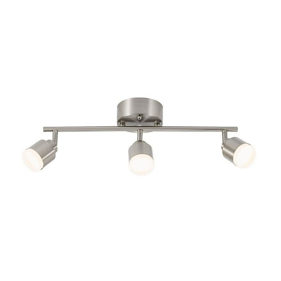 19 In. 3-Light Brushed Steel Integrated LED Track Lighting Kit