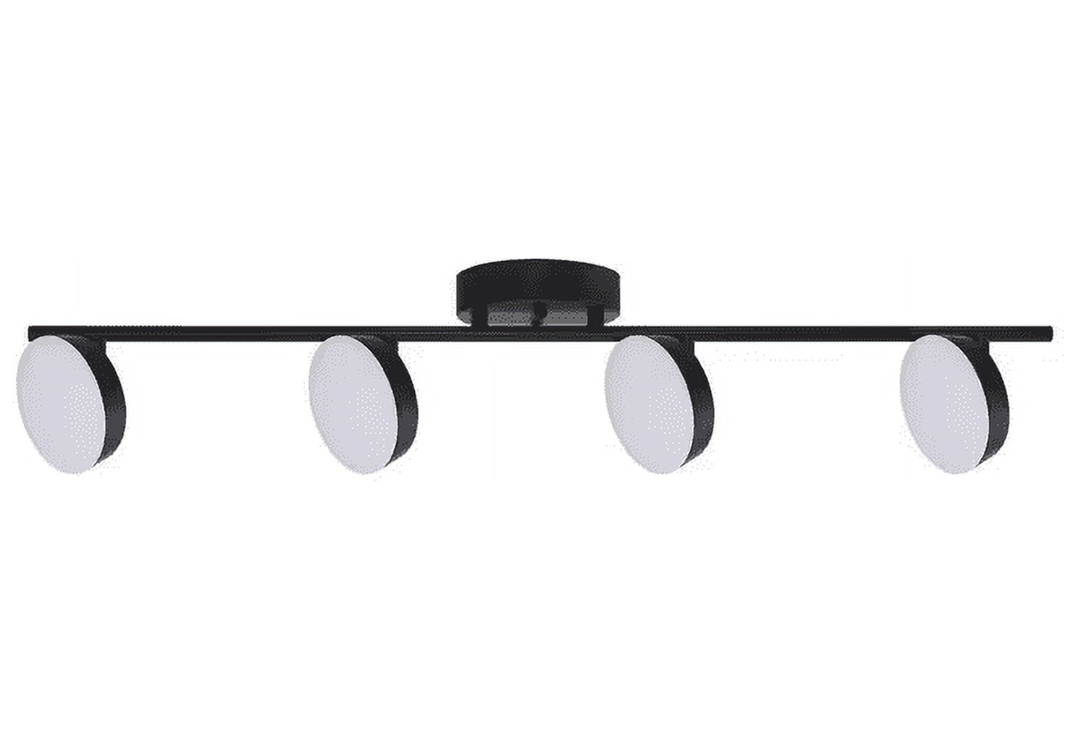 4 Light Black Track Lighting Kit, Modern LED Fixtures Mount Ceiling for Kitchen, Living Room, Bedroom