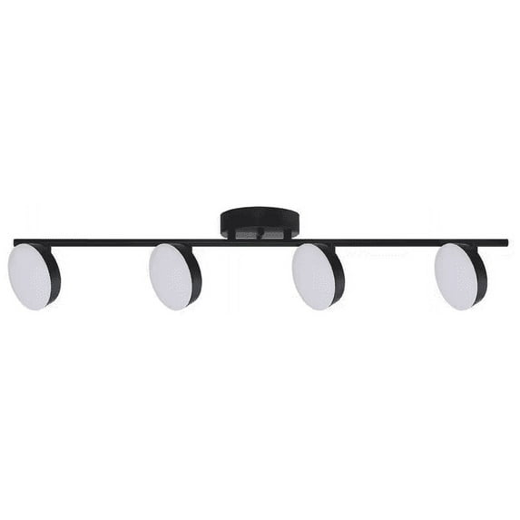 4 Light Black Track Lighting Kit, Modern LED Fixtures Mount Ceiling for Kitchen, Living Room, Bedroom