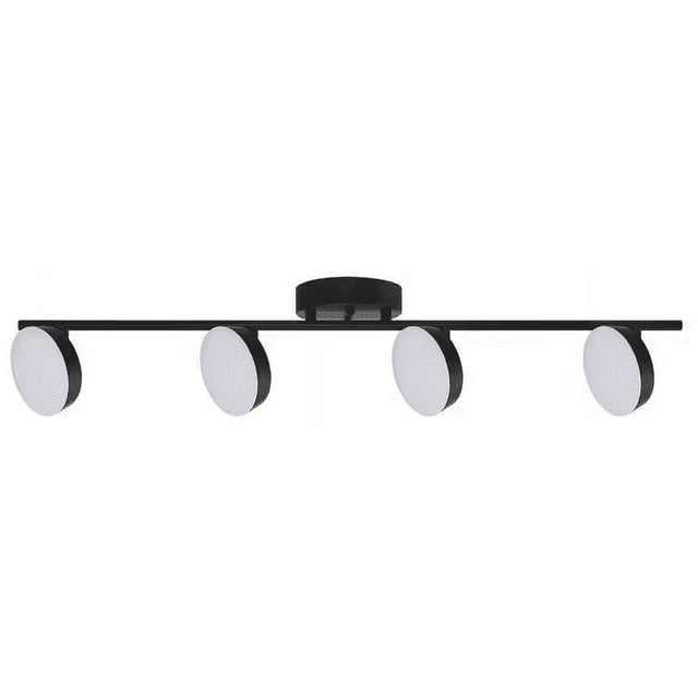 4 Light Black Track Lighting Kit, Modern LED Fixtures Mount Ceiling for Kitchen, Living Room, Bedroom