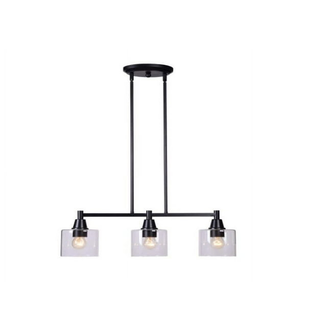 Hampton Bay Oron Black Linear Island Pendant Hanging Light, Kitchen Lighting