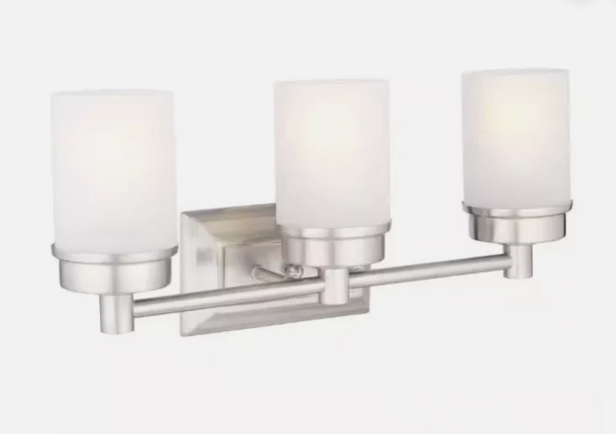 Hampton Bay Transitional 3-Light Brushed Nickel Vanity Light