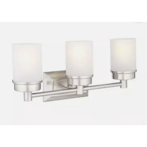 Hampton Bay Transitional 3-Light Brushed Nickel Vanity Light