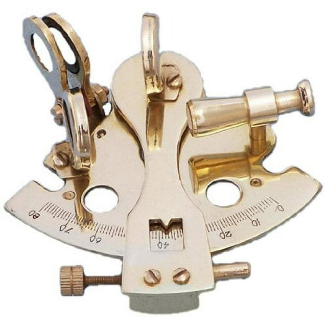 Hampton Nautical Brass Sextant Paperweight, 3", Brass
